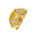 Elegant casual wear 22kt yellow gold Cz ring- FRG0197