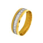 Stunning casual wear 22k yellow gold cz band- FRG0237