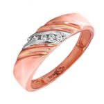 Sparkling glossy finish daily wear 18kt rose gold Cz ring - FRI0021