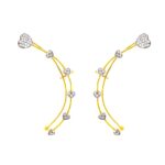 Delicate Yellow Gold 22kt CZ Ear Cuff Earring- FTOP0001