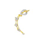 Glittering yellow gold 22kt Cz ear cuff earring- FTOP0006