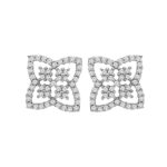 Delicate Floral Yellow Gold 22kt CZ Earring- FTOP0008