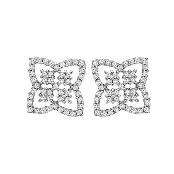 Delicate Floral Yellow Gold 22kt CZ Earring- FTOP0008