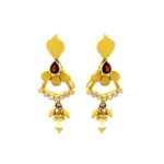Ceremonial Traditional Yellow Gold 22kt CZ Earring- FTOP0023