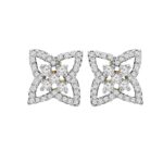 Sparkling floral yellow gold 22kt Cz earring- FTOP0088