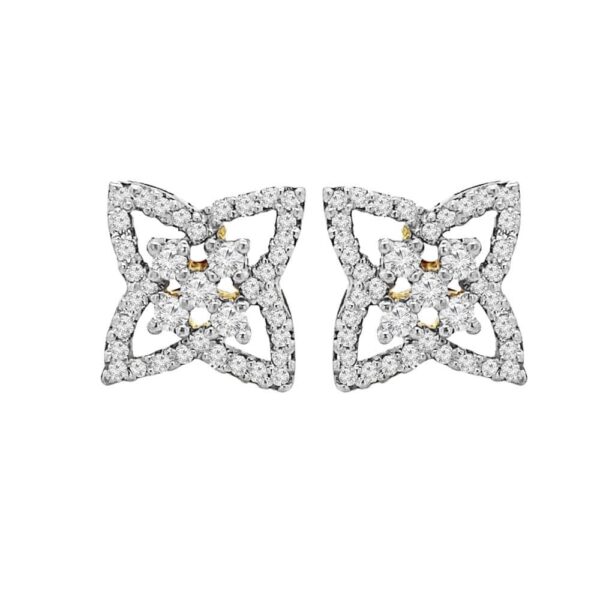 Sparkling floral yellow gold 22kt Cz earring- FTOP0088