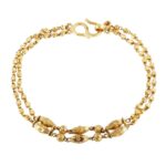 Glossy Diamond Cut Gold Bead Bracelet - BBR17