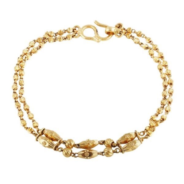 Glossy Diamond Cut Gold Bead Bracelet - BBR17