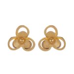 Glossy Finish Floral Gold Earring-TP12536