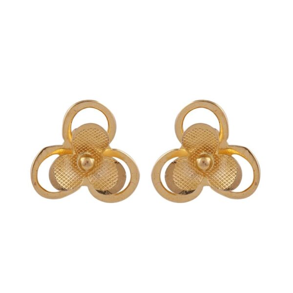 Glossy Finish Floral Gold Earring-TP12536