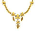 Delicate Floral Two Tone Gold 22kt Necklace- HAR0398