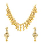 Ceremonial traditional textured 22kt yellow gold necklace- HAS0110