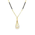 Fancy Drop Yellow Gold 22kt CZ Mangalsutra- MNS0182