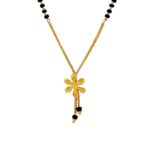 Traditional Floral Pendant Yellow Gold 22kt Mangalsutra- MNS0280