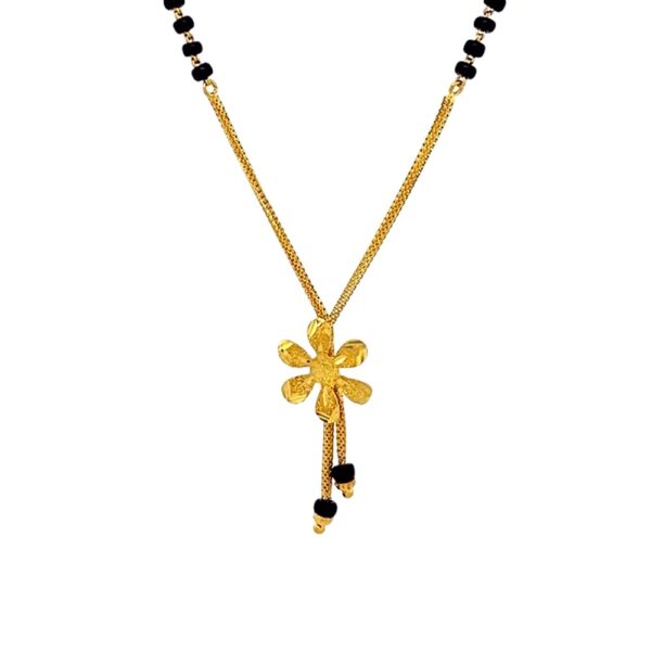 Traditional Floral Pendant Yellow Gold 22kt Mangalsutra- MNS0280