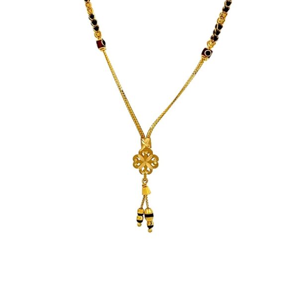 Traditional textured yellow gold 22kt mangalsutra- MNS0306