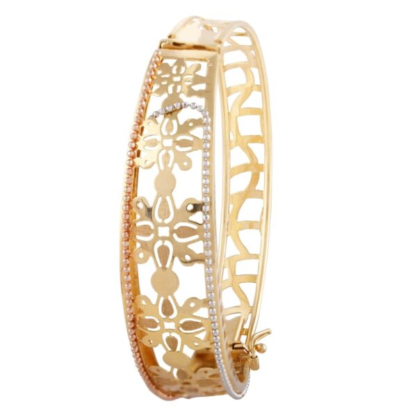 Matte Glossy Finish Filigree Gold Bracelet - FBR37