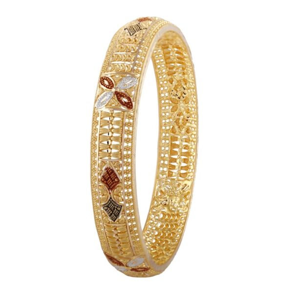 Meena Work Multicolour Embossed Bangle - BG1108