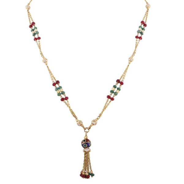 Multi colour Drop Down Chain With Stones - FCH49