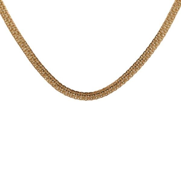 Glossy Finish Flat Links Gold Chain - CH3337