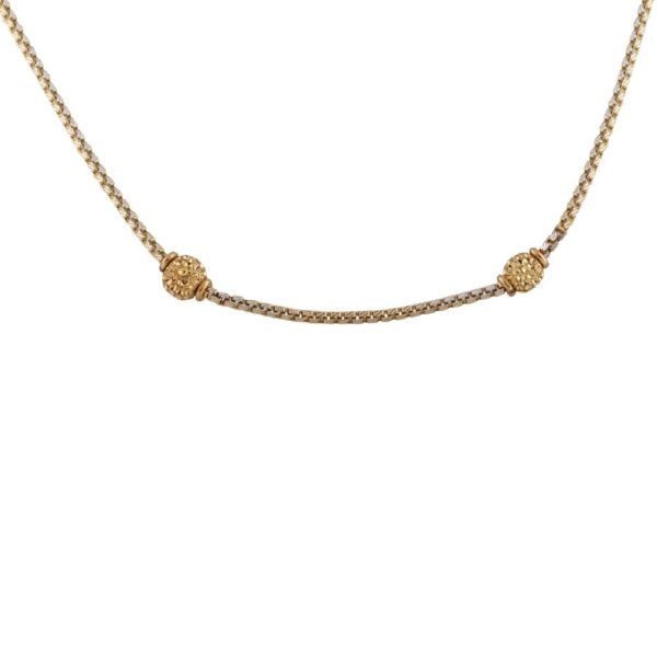 Glossy Diamond Cut Gold Ball Box Chain - CH2939
