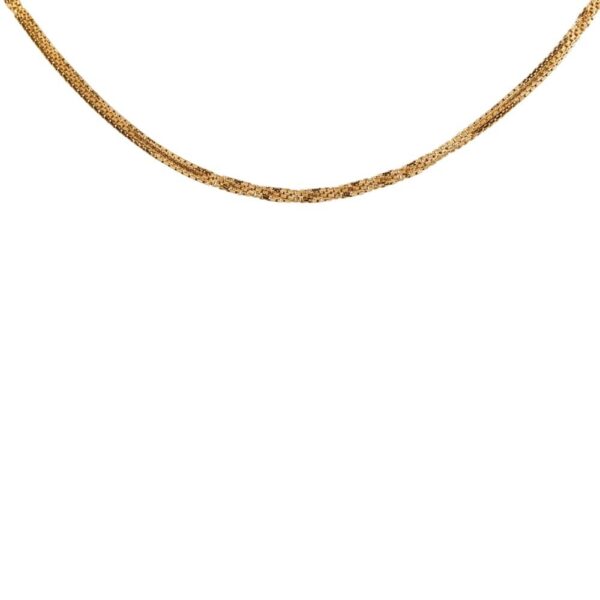 Glossy Finish Twisted Box Links Gold Chain - CH3408