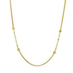 Traditional Textured Two Tone Gold 18kt Bead Chain- CHA0518
