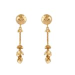 Glossy Diamond Cut Drop Long Gold Earring - TP8716