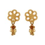 Glossy Diamond Cut Floral Gold Earring - TP8085