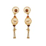 Glossy Multicolour Enamel Drop Gold Ball Earring - TP9277